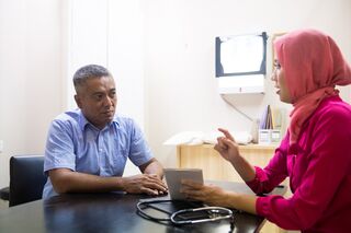 Patient with doctor